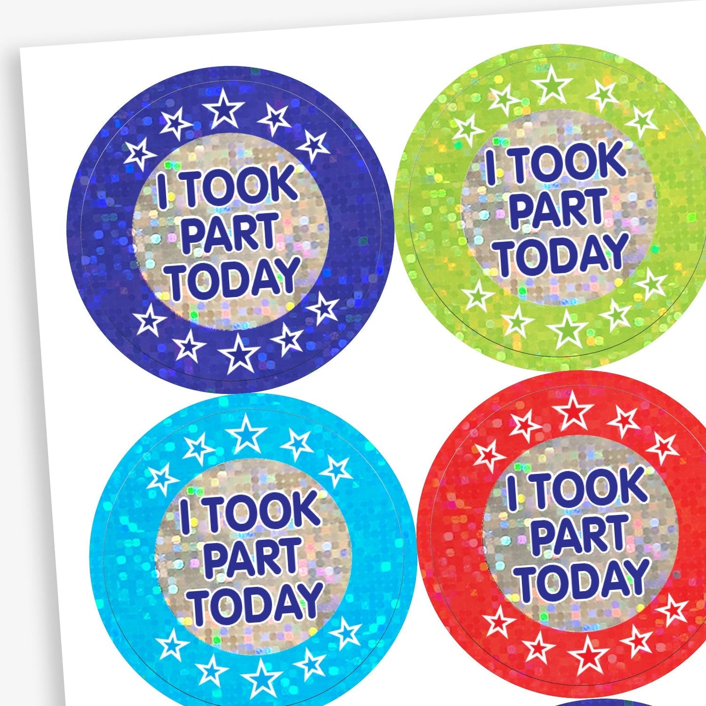 35 Holographic I Took Part Today Sports Day Stickers - 37mm