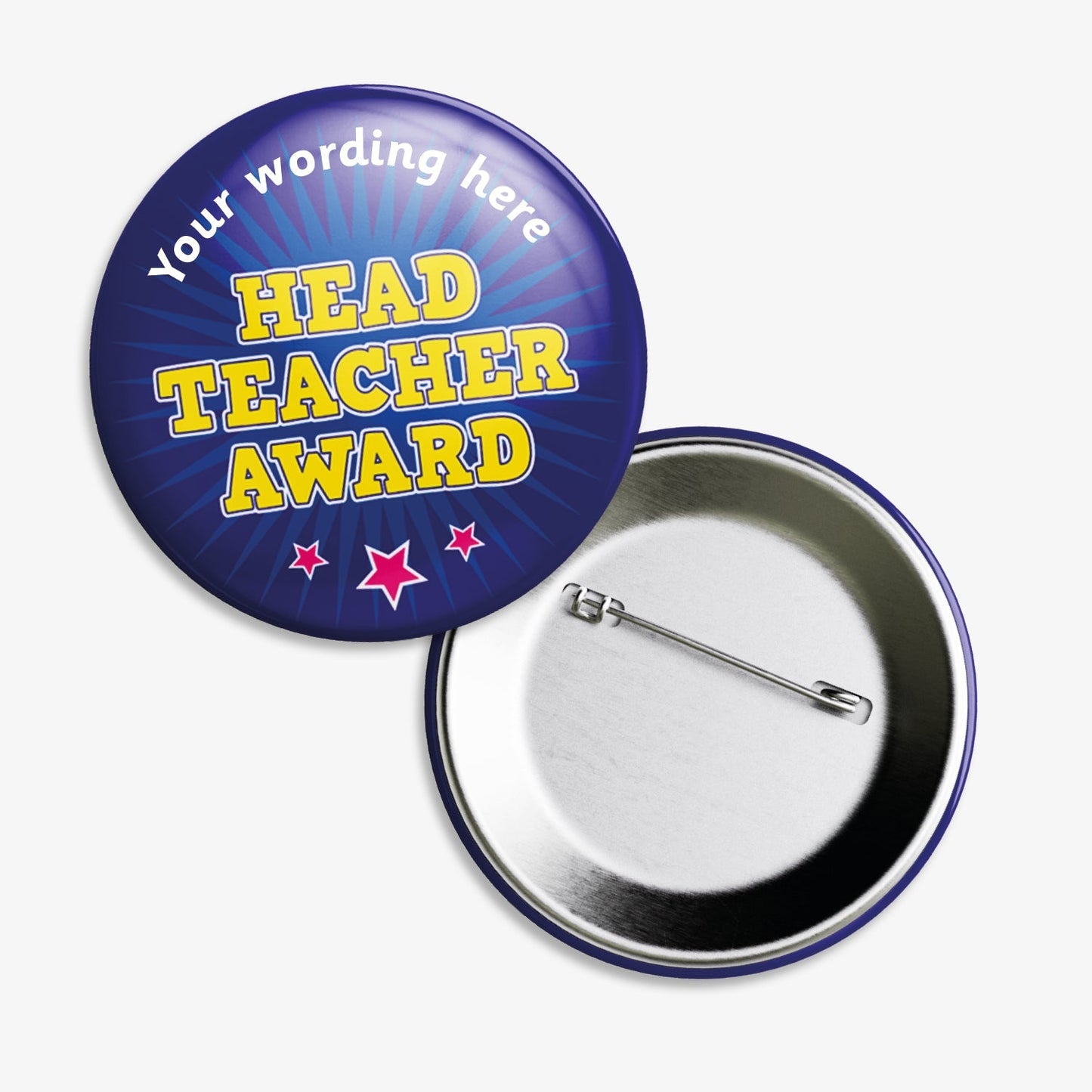 10 Personalised Head Teacher Award Badges - 38mm
