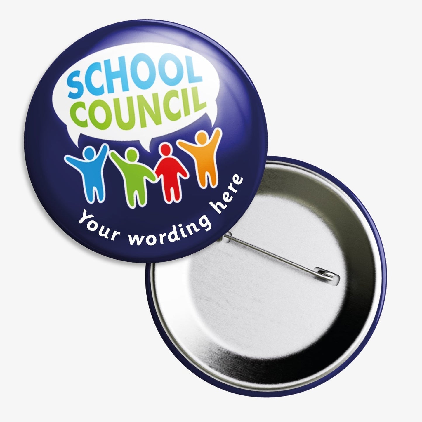 10 Personalised School Council Badges - 50mm