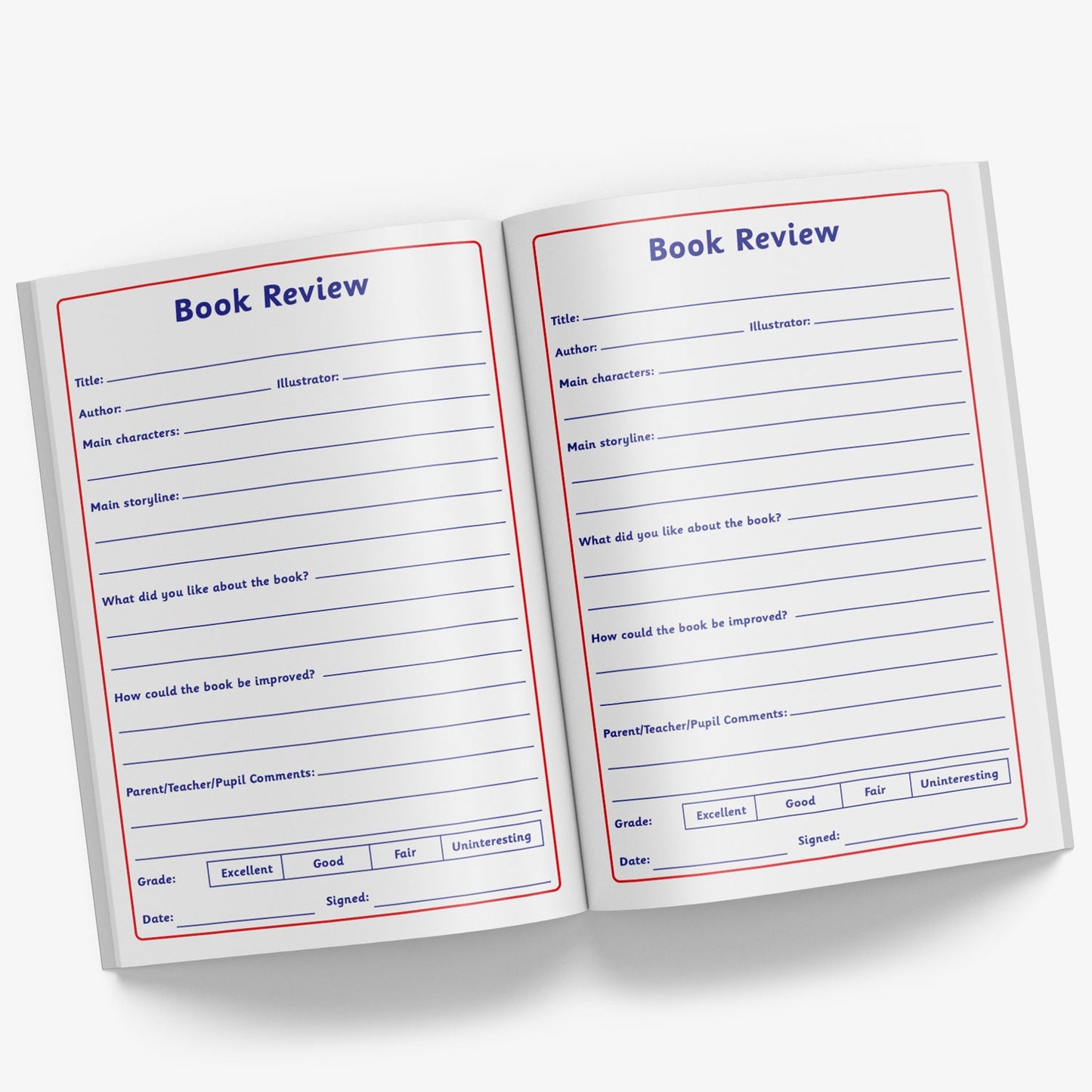 100 Personalised Reading Record Book - Jungle - A5