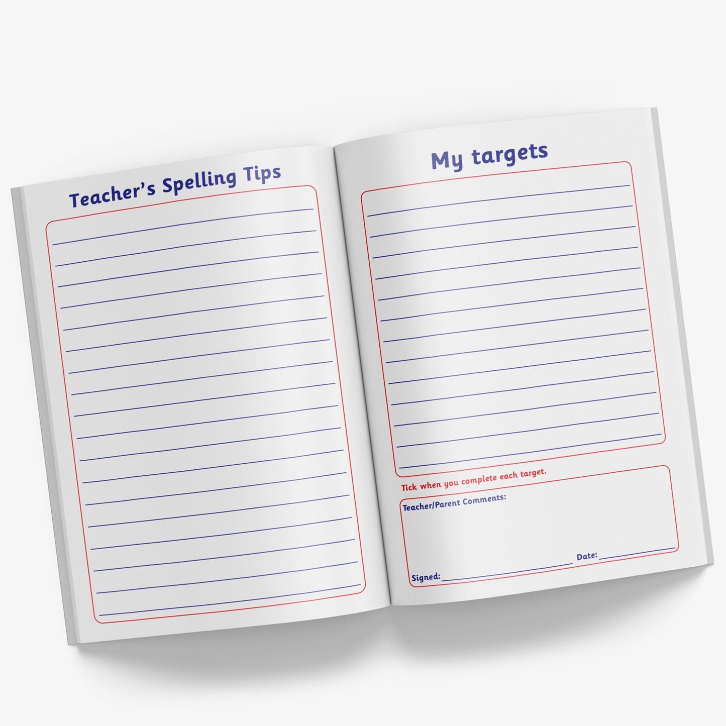 Spelling Record Book - A5