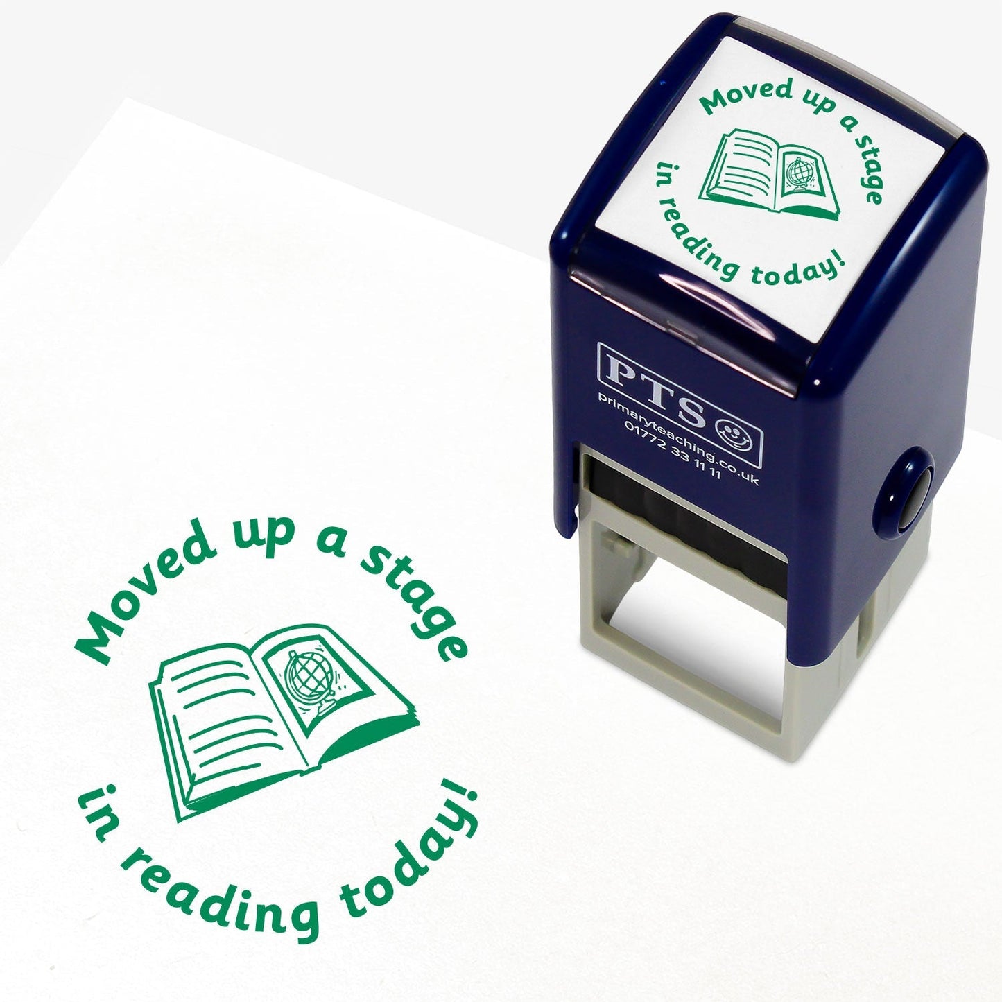 Moved Up a Stage in Reading Today! Stamper - Green - 25mm