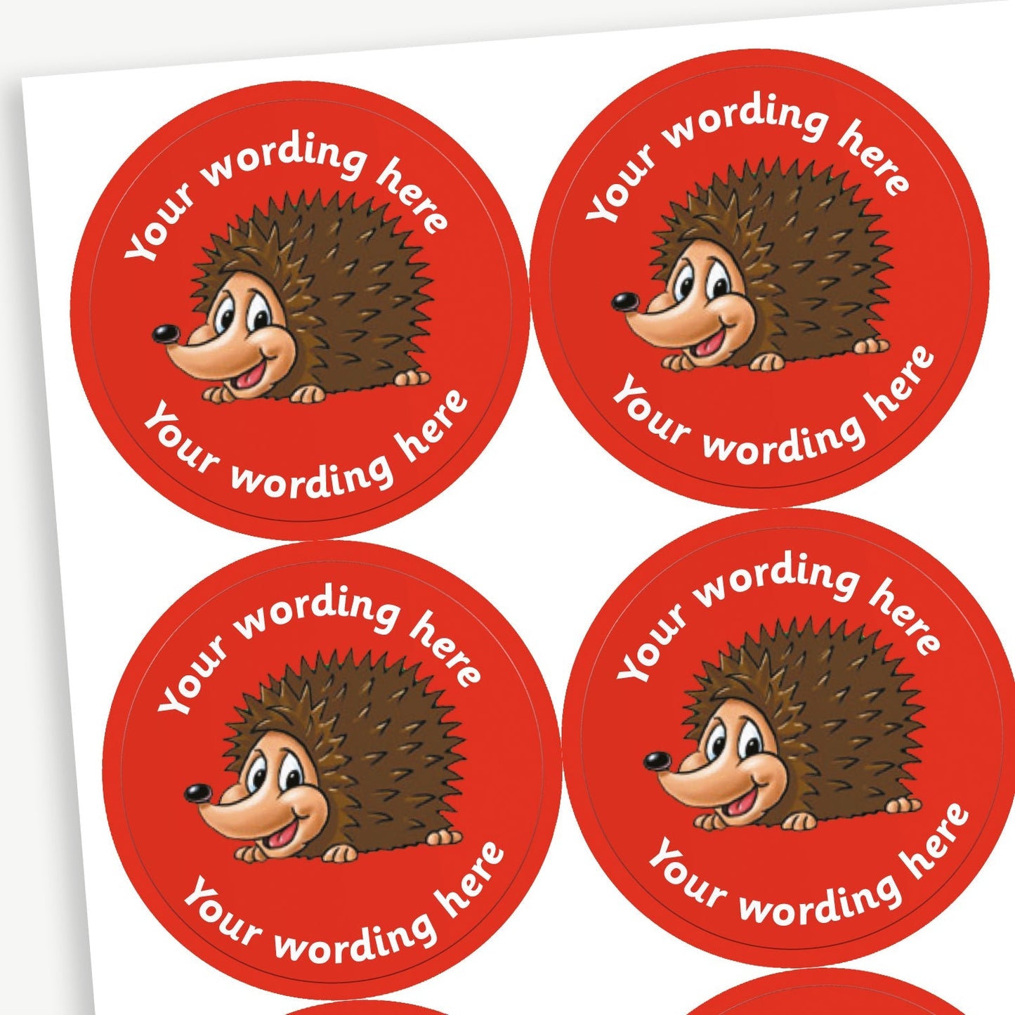 35 Personalised Hedgehog Stickers - 37mm