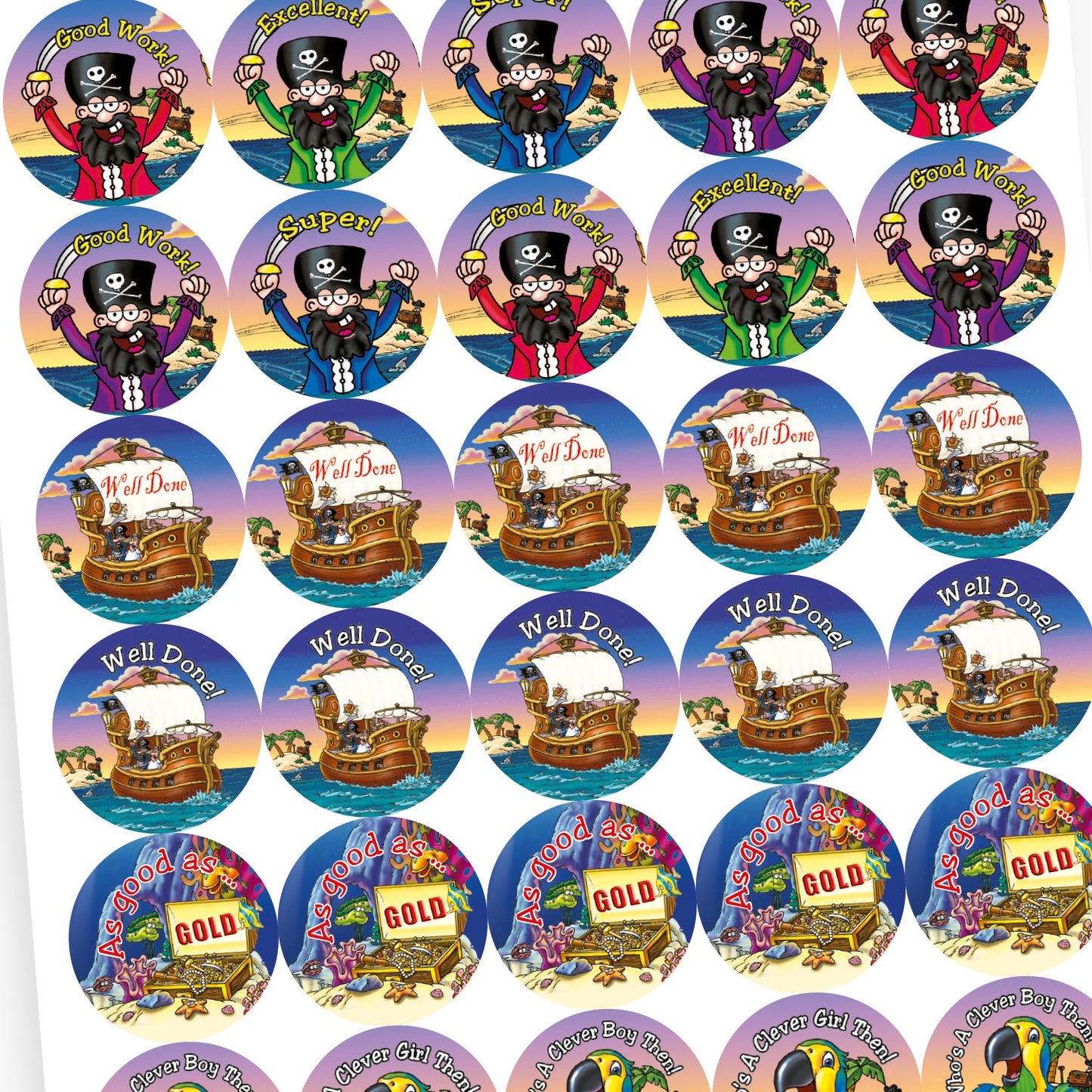 35 Pirate Stickers - 37mm