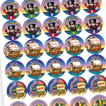 35 Pirate Stickers - 37mm