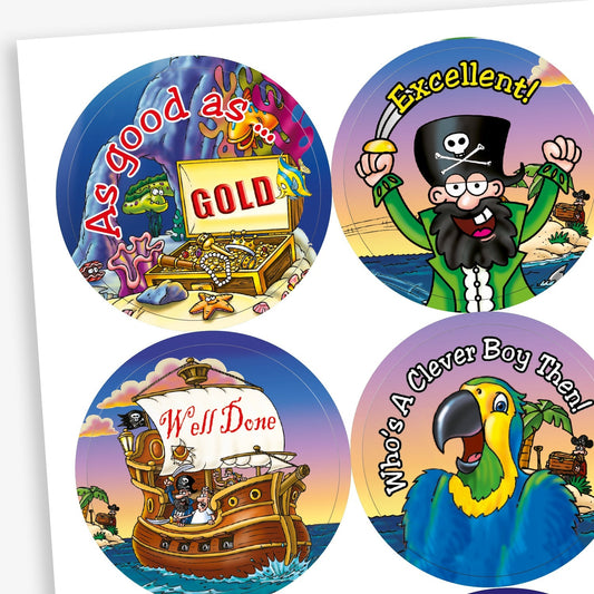 35 Pirate Stickers - 37mm