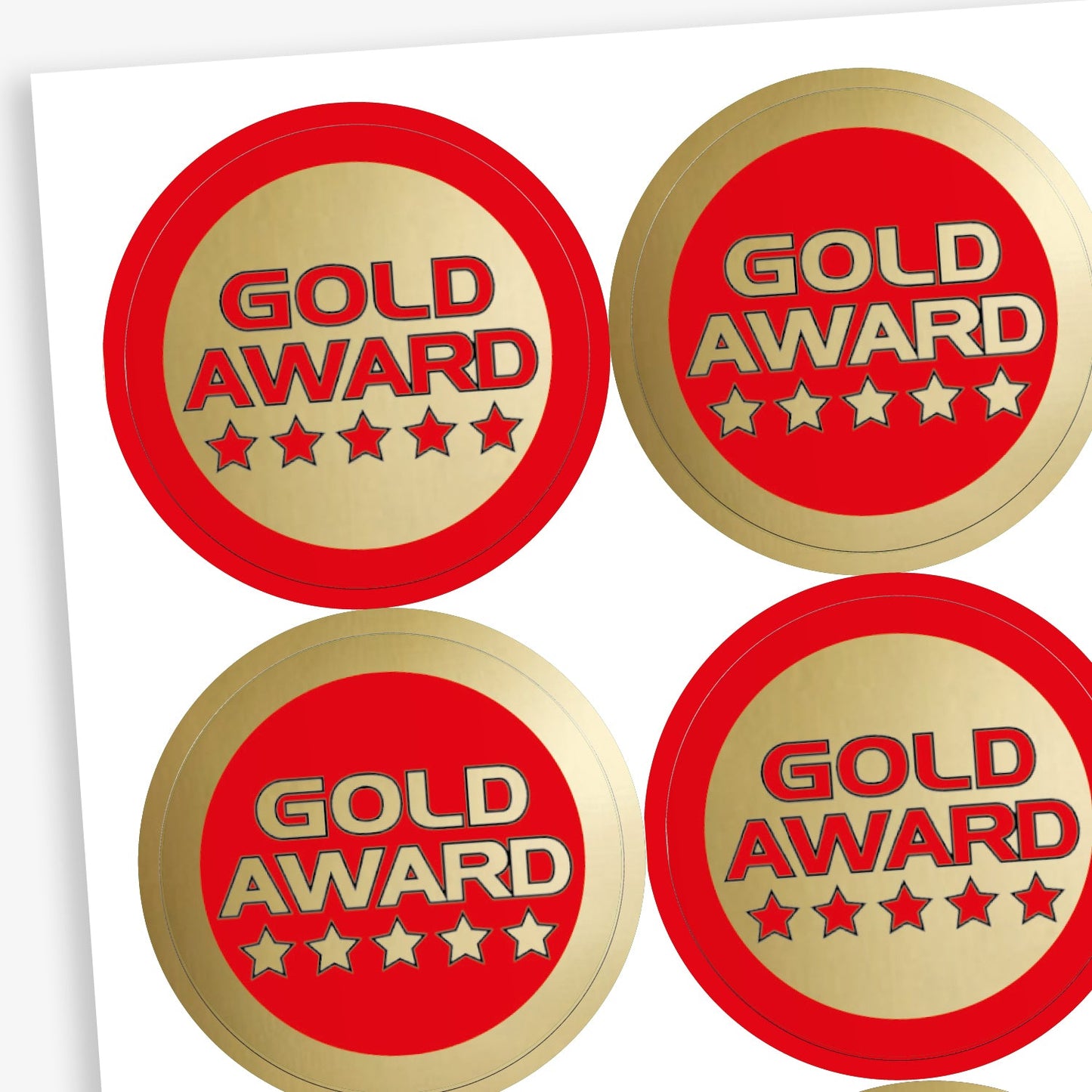 Metallic Gold Award Stickers