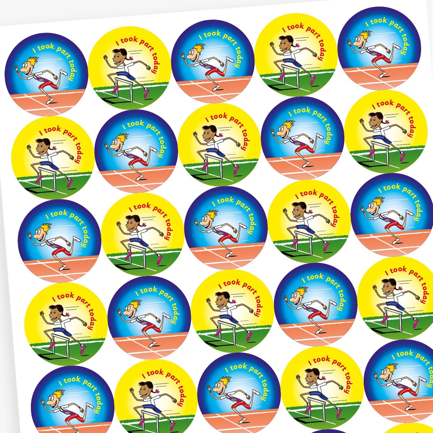 35 I Took Part Today Sports Stickers - 37mm