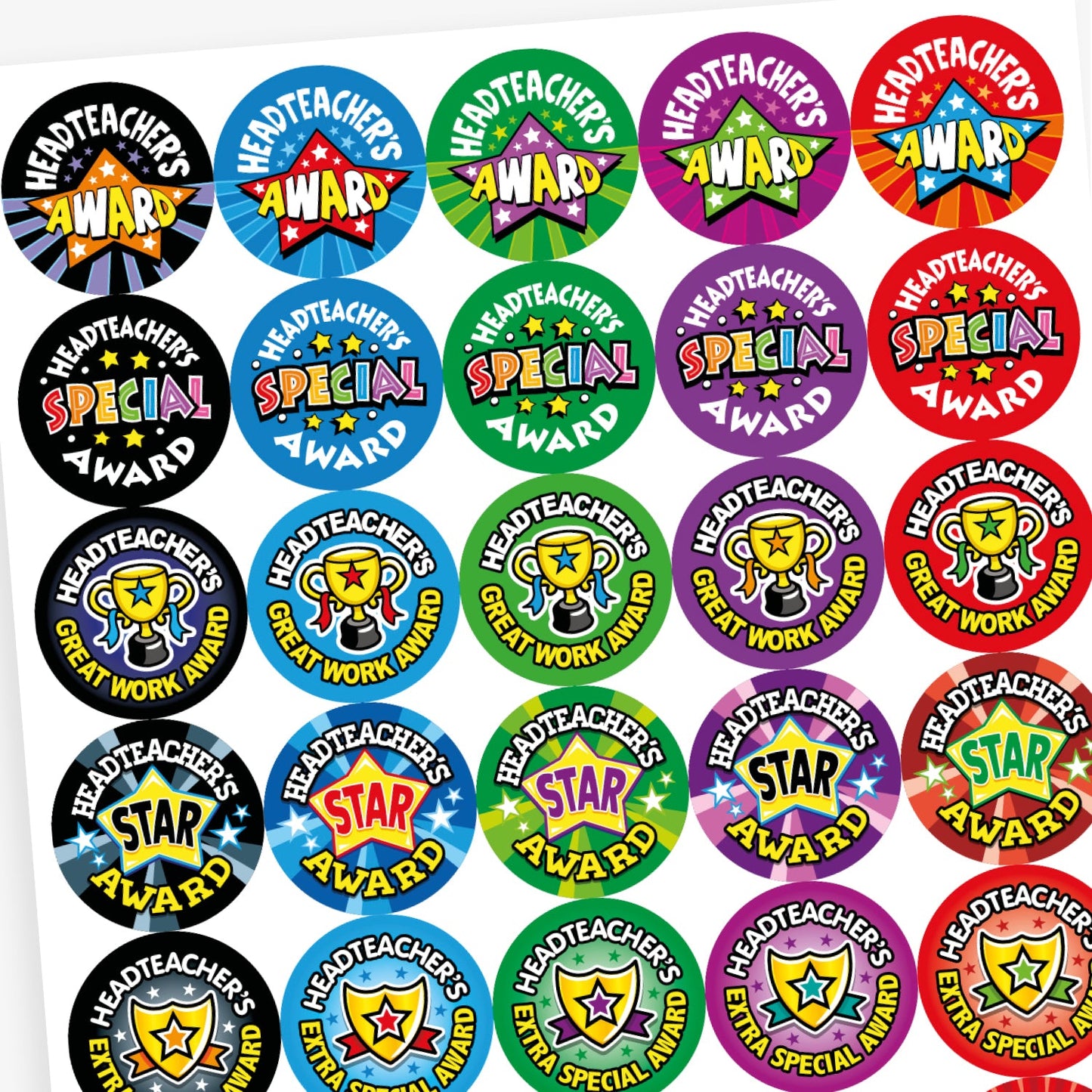 35 Assorted Headteacher's Award Stickers - 37mm