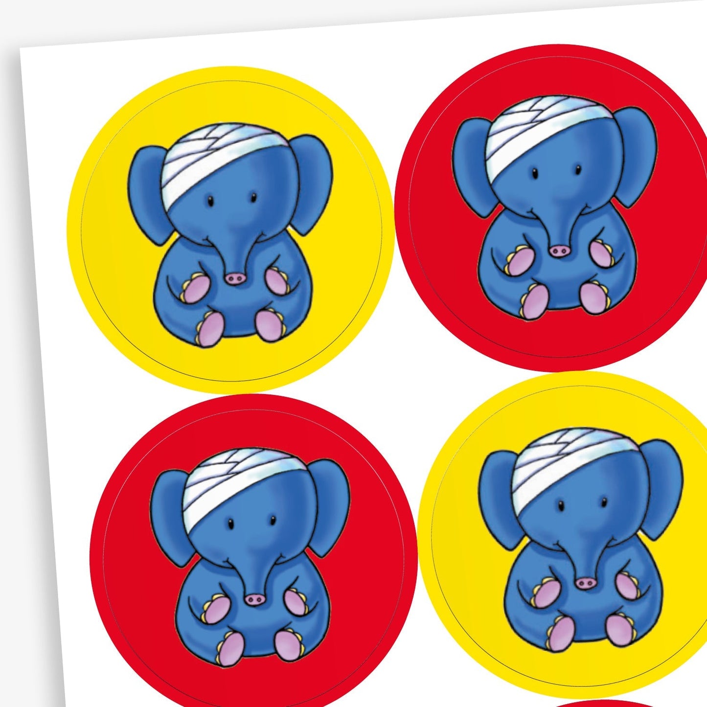35 First Aid Head Bump Elephant Stickers - 37mm