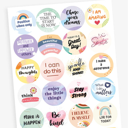 20 Positive Affirmation Stickers - 32mm
