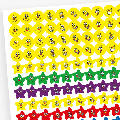 140 Assorted Expression Stickers - 15mm
