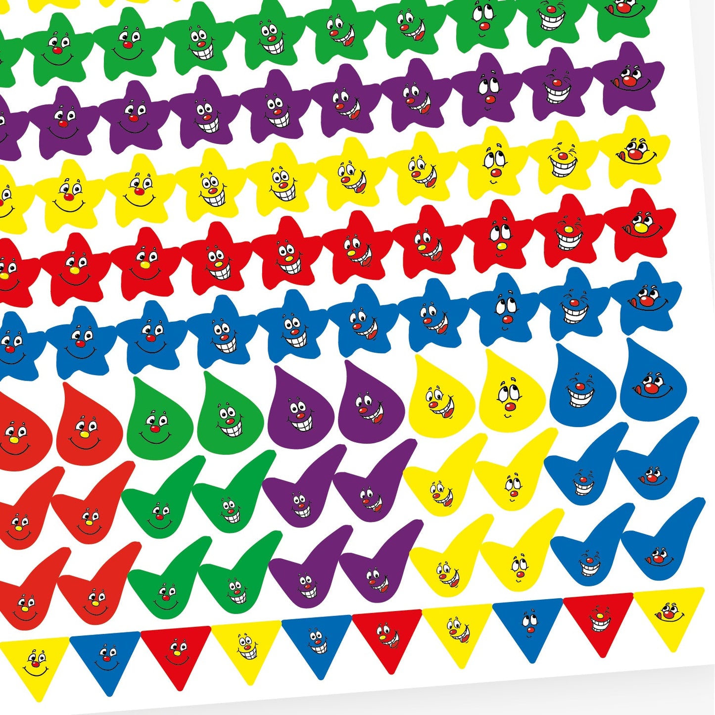 140 Assorted Expression Stickers - 15mm