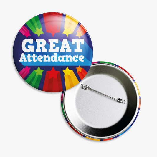 10 Great Attendance Badges - 38mm