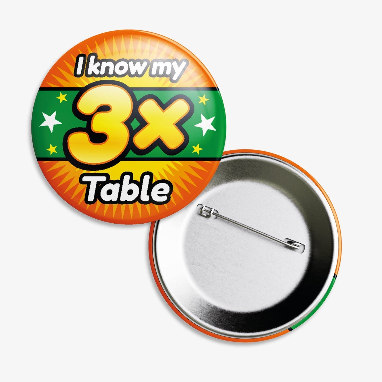 10 I Know My 3x Times Tables Badges - 38mm