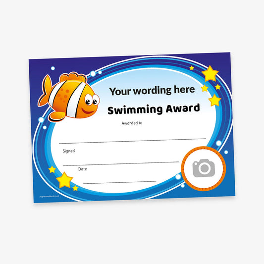 Personalised Swimming Fish Certificate - A5