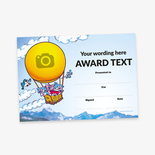 Personalised Hot Air Balloon Certificate - A5