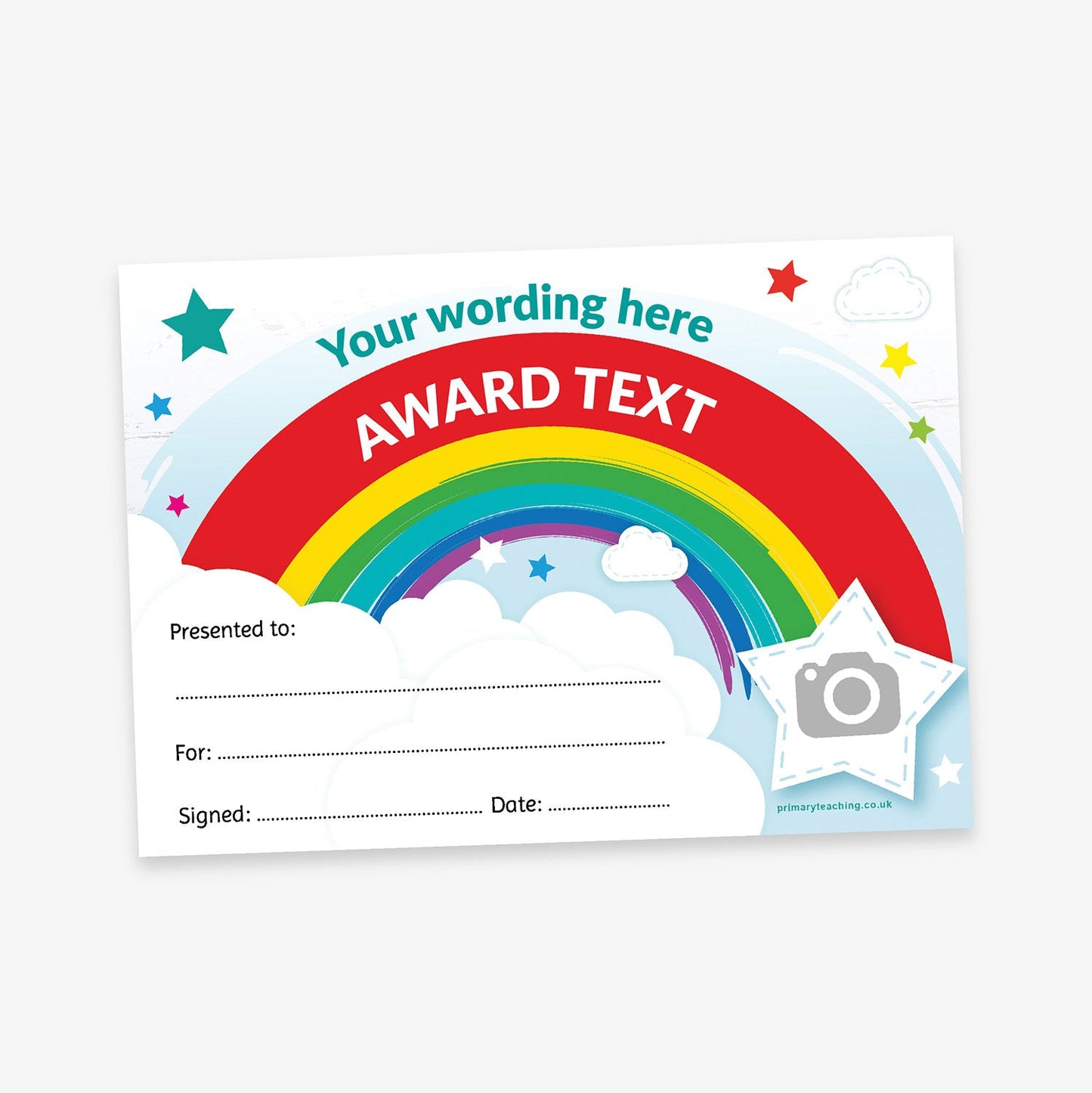 Personalised Rainbow Certificate - A5