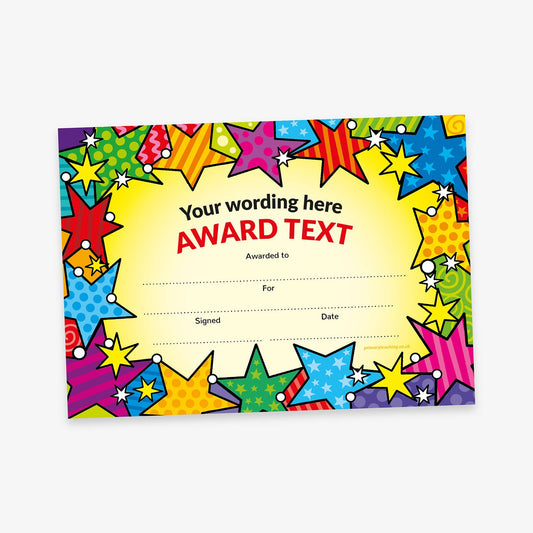 Personalised Patchwork Stars Certificate - A5