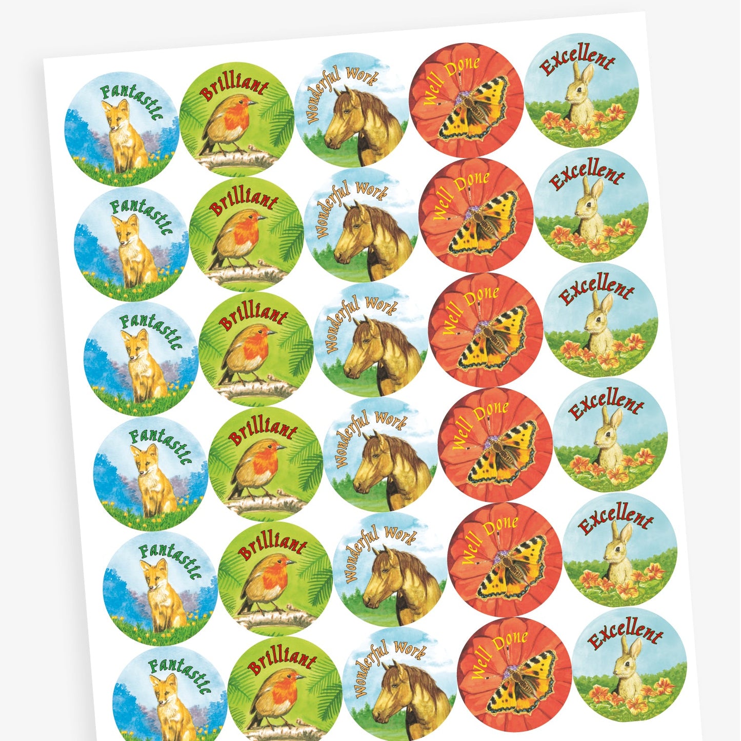 30 Wildlife Stickers - 25mm
