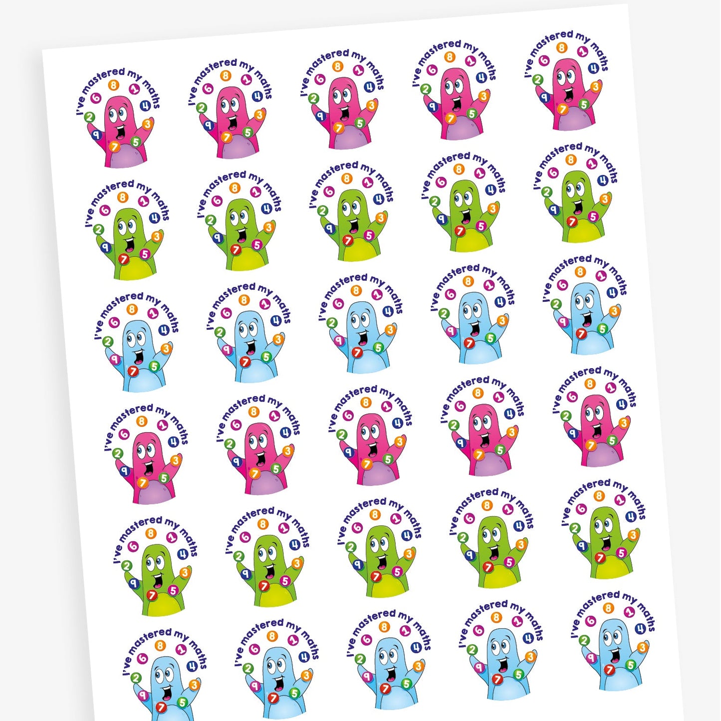 30 I'm Mastered My Maths Stickers - 25mm