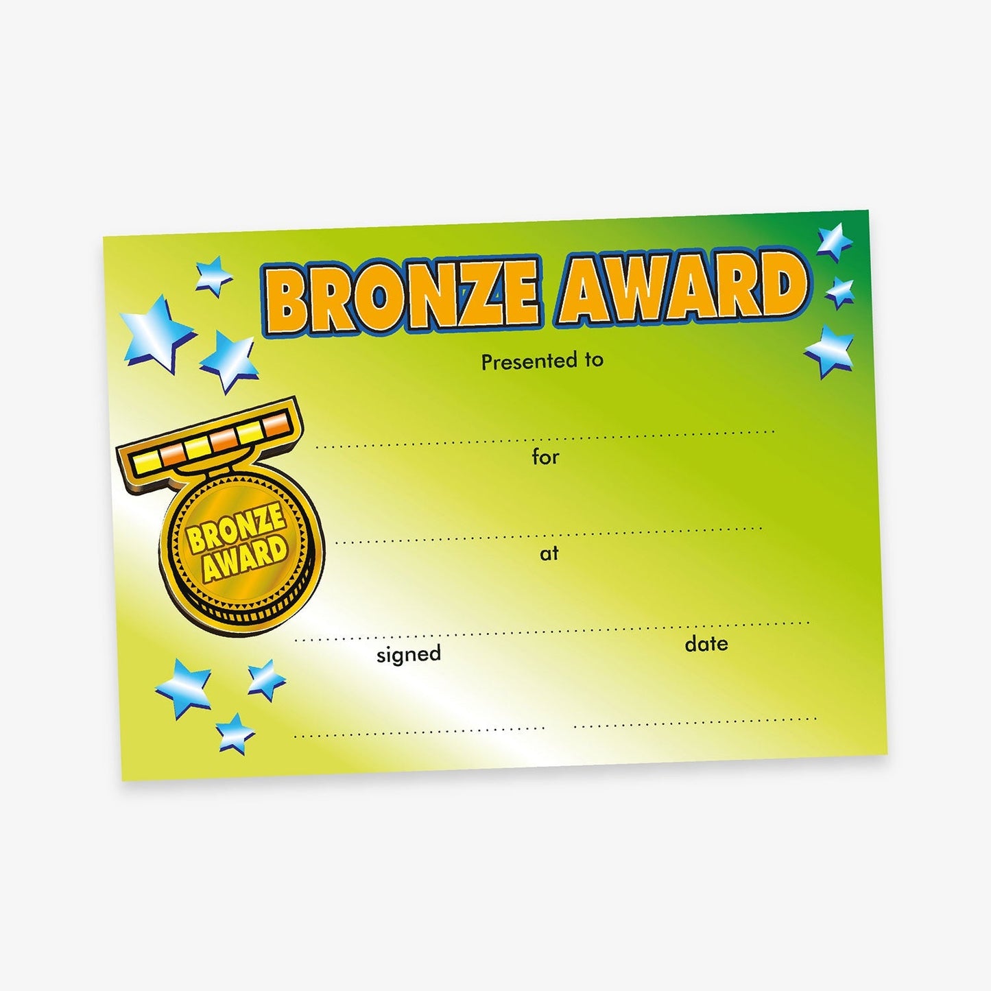 20 Bronze Award Certificates - A5