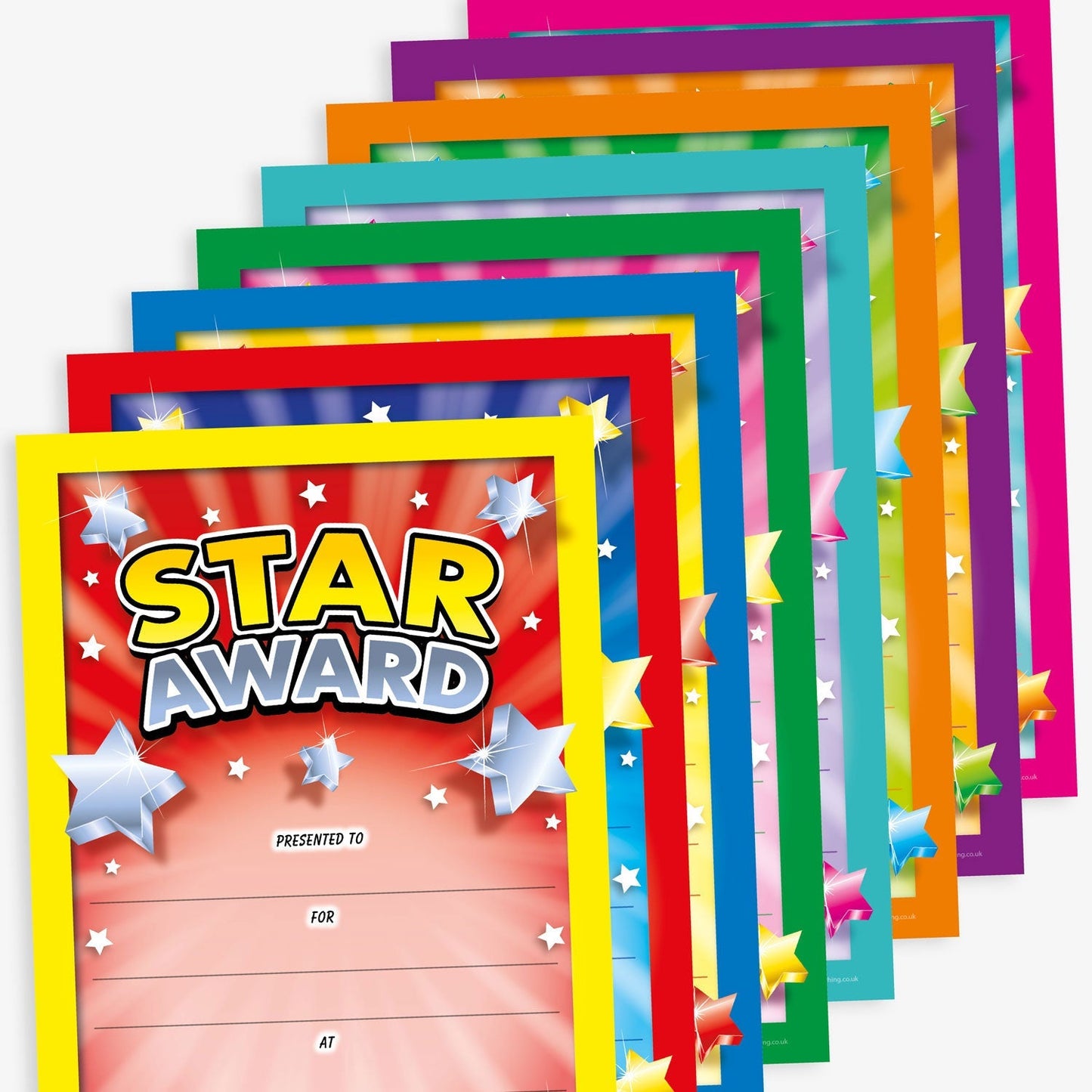 48 Assorted Star Award Certificates - A5