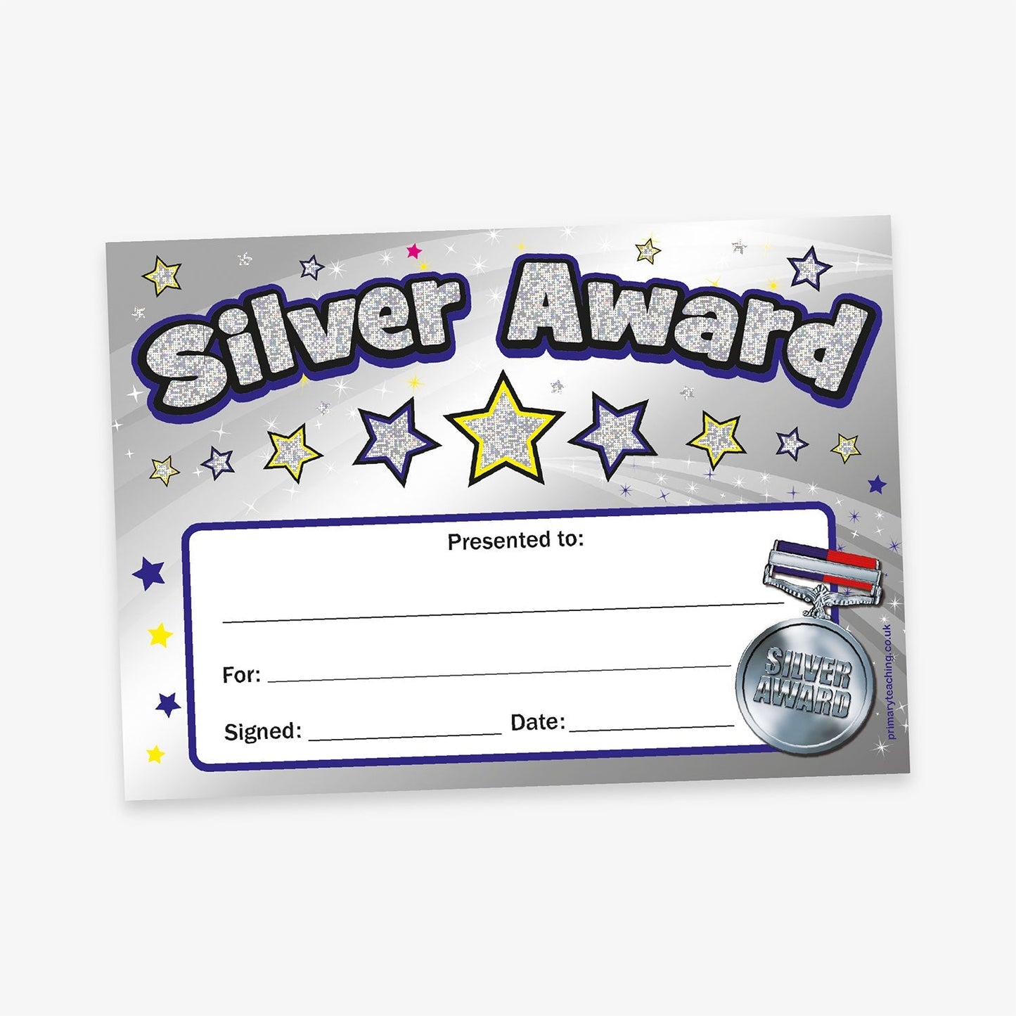Holographic Silver Award Certificates - A5
