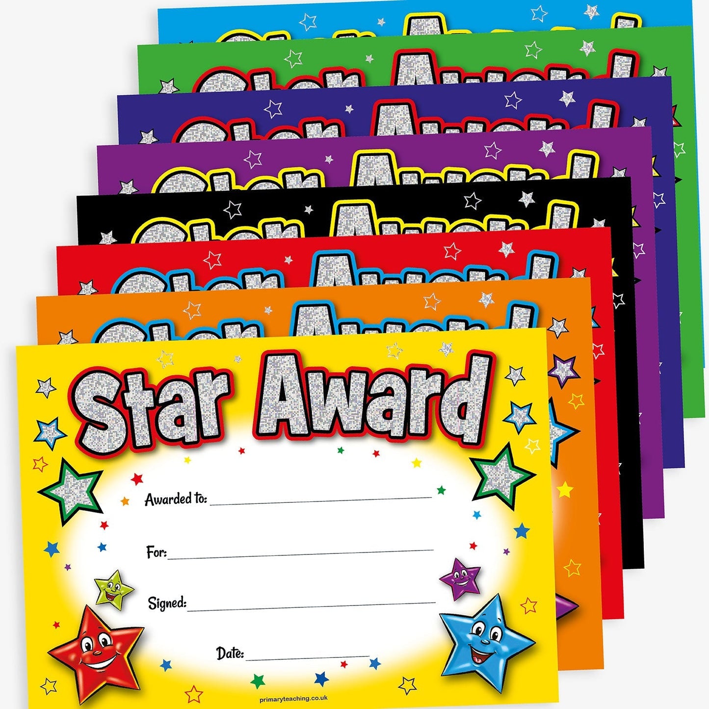Holographic Star Award Certificates - A5