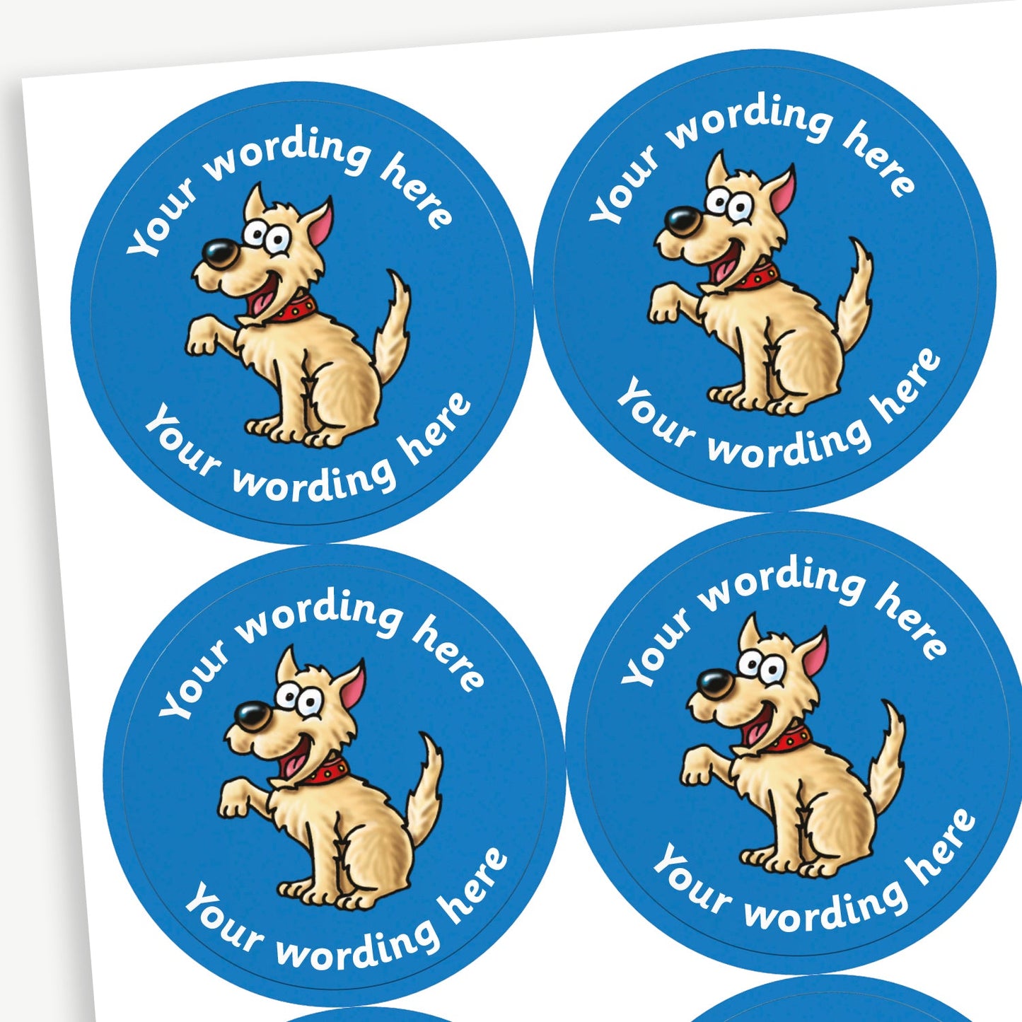 35 Personalised Friendly Dog Stickers - 37mm
