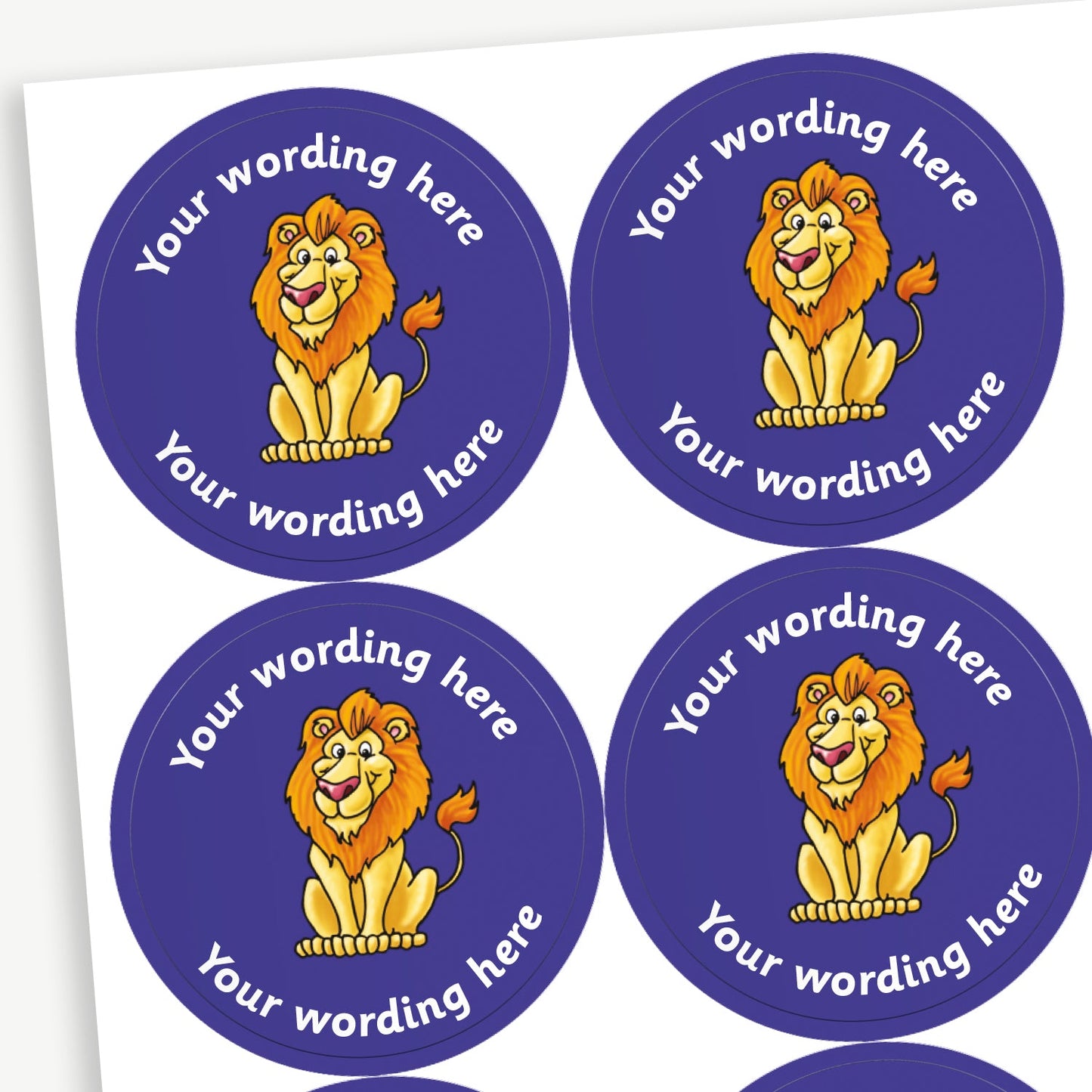 35 Personalised Lion Stickers - 37mm