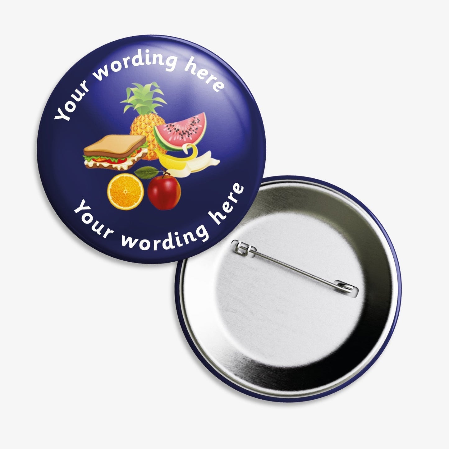 10 Personalised Lunch Badges - 50mm