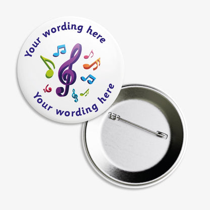 10 Personalised Music Badges - 38mm