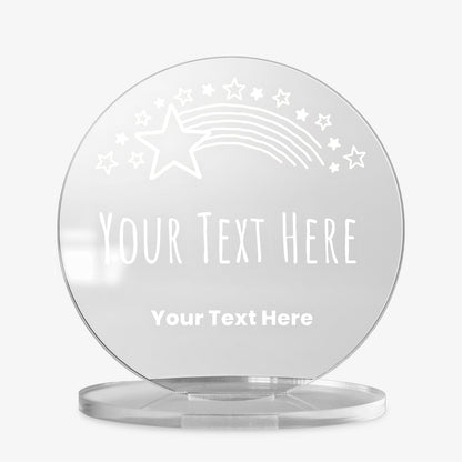 Personalised Star Design Circle Plaque - 100mm