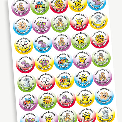 35 Personalised Healthcare Stickers - 37mm