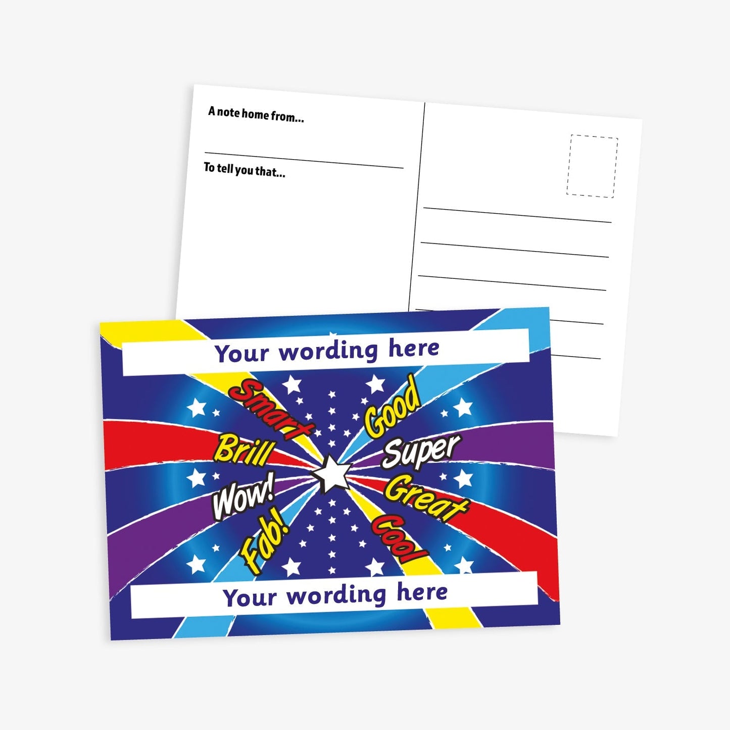 Personalised Positive Words Postcard - Blue - A6