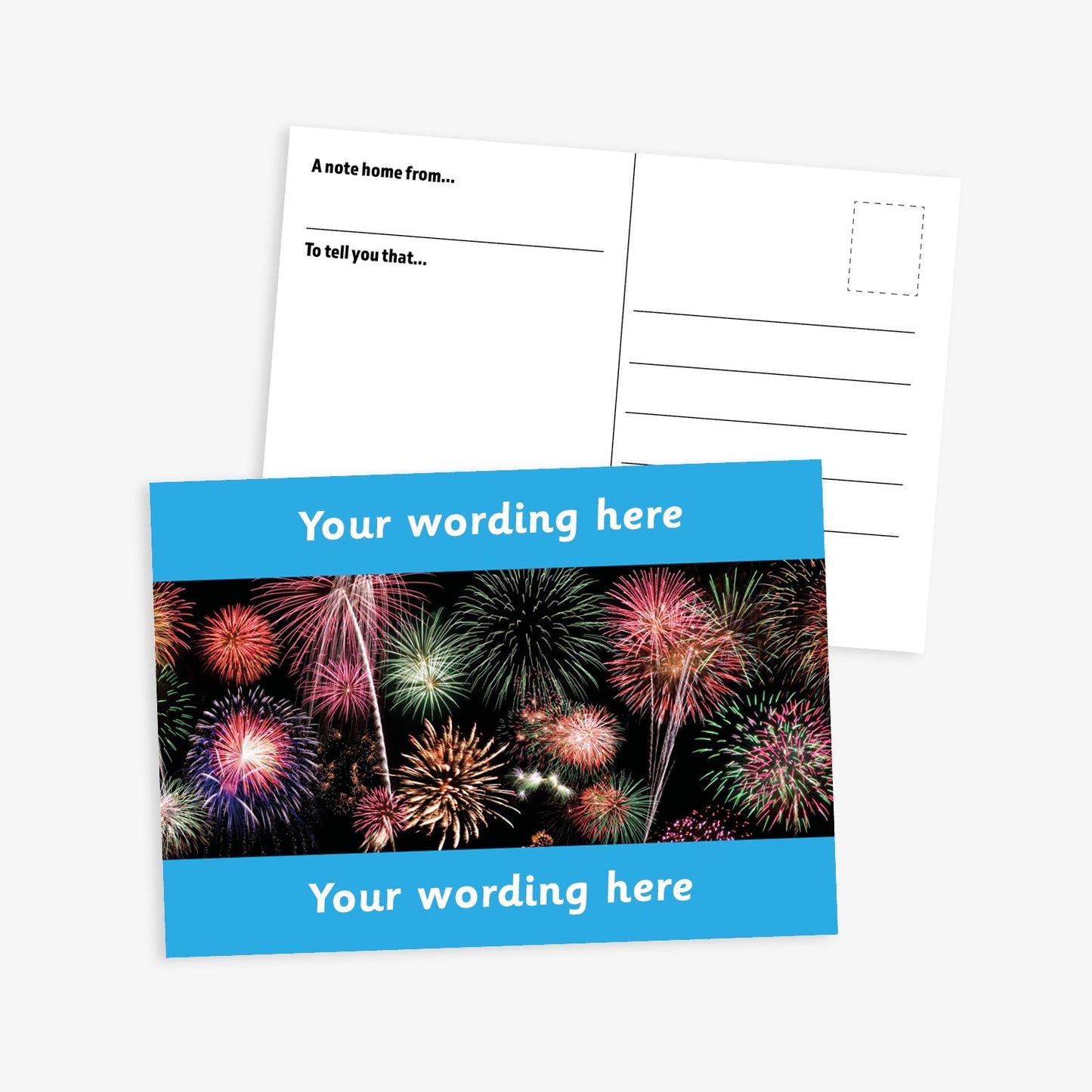 Personalised Fireworks Postcard - A6