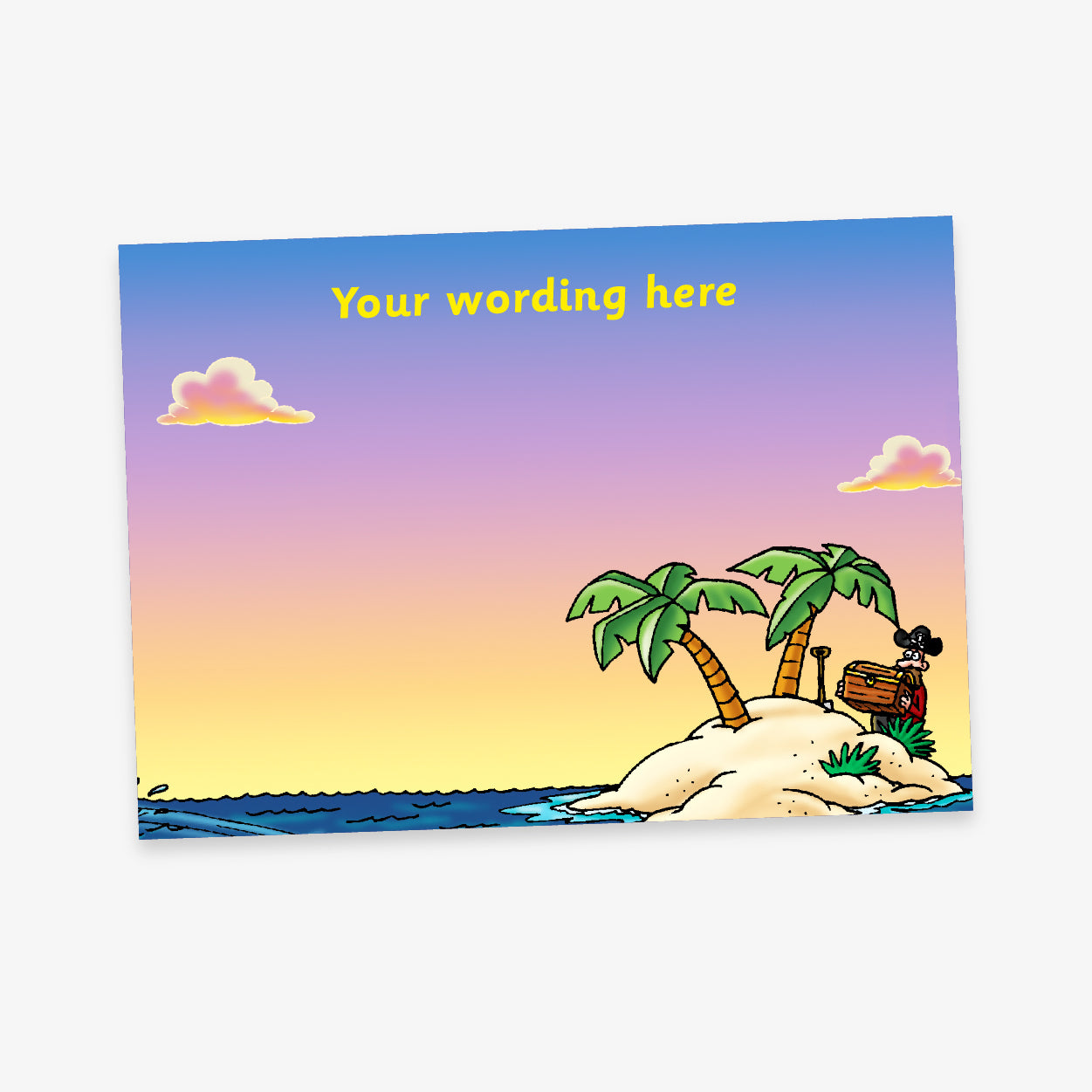Personalised Pirate Island Sticker Collector Card - A5