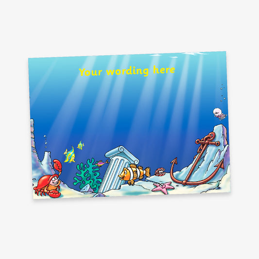 Personalised Underwater Anchor Sticker Collector Card - A5