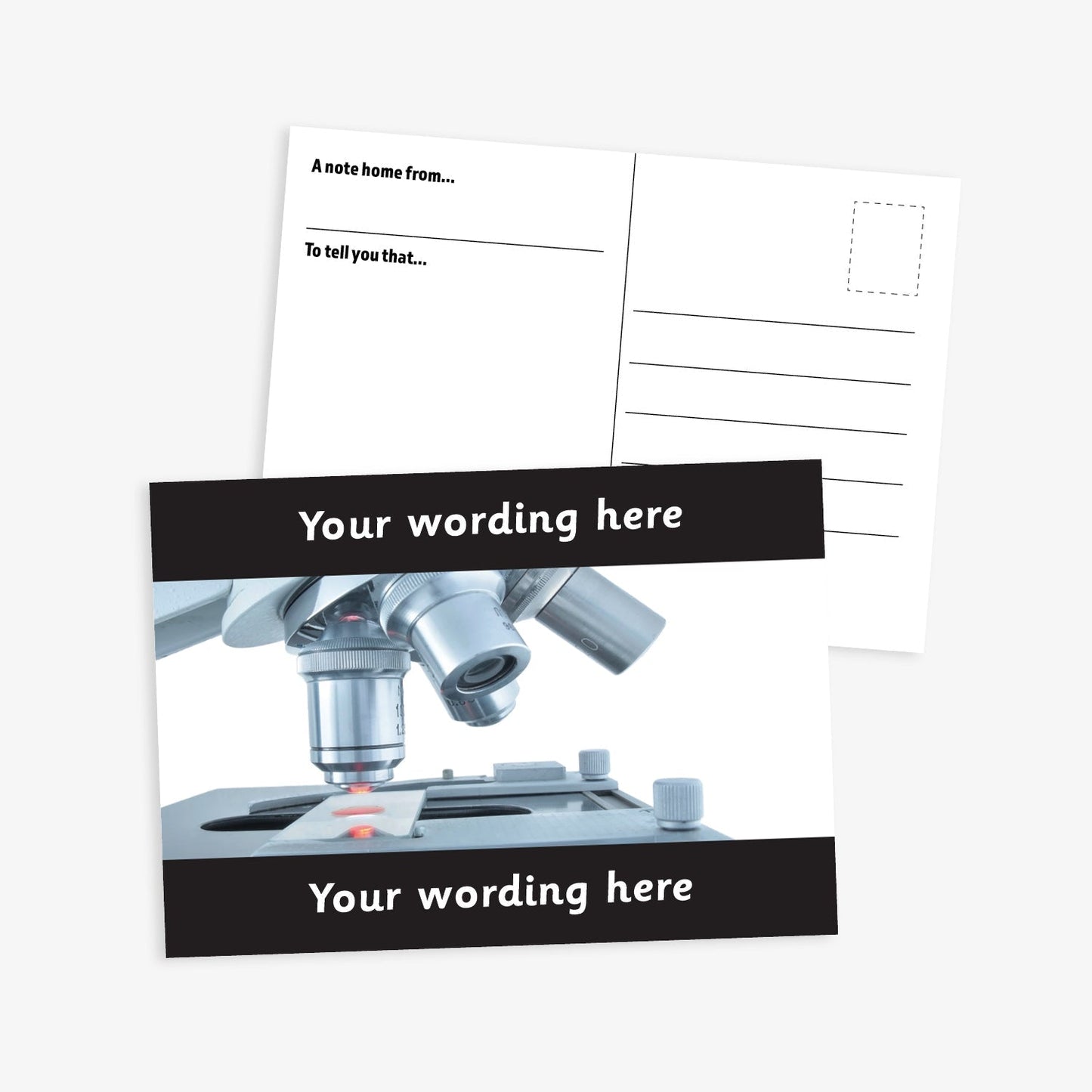 Personalised Microscope Postcard - A6
