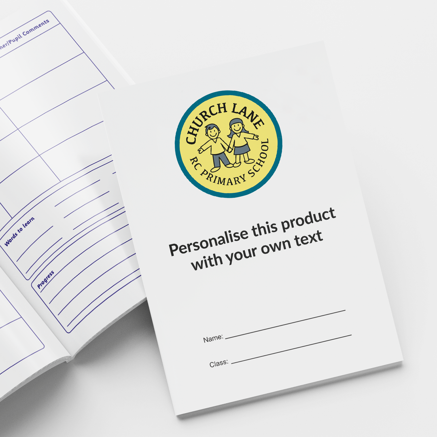 100 Upload Your Own Logo Reading Record Books - A5