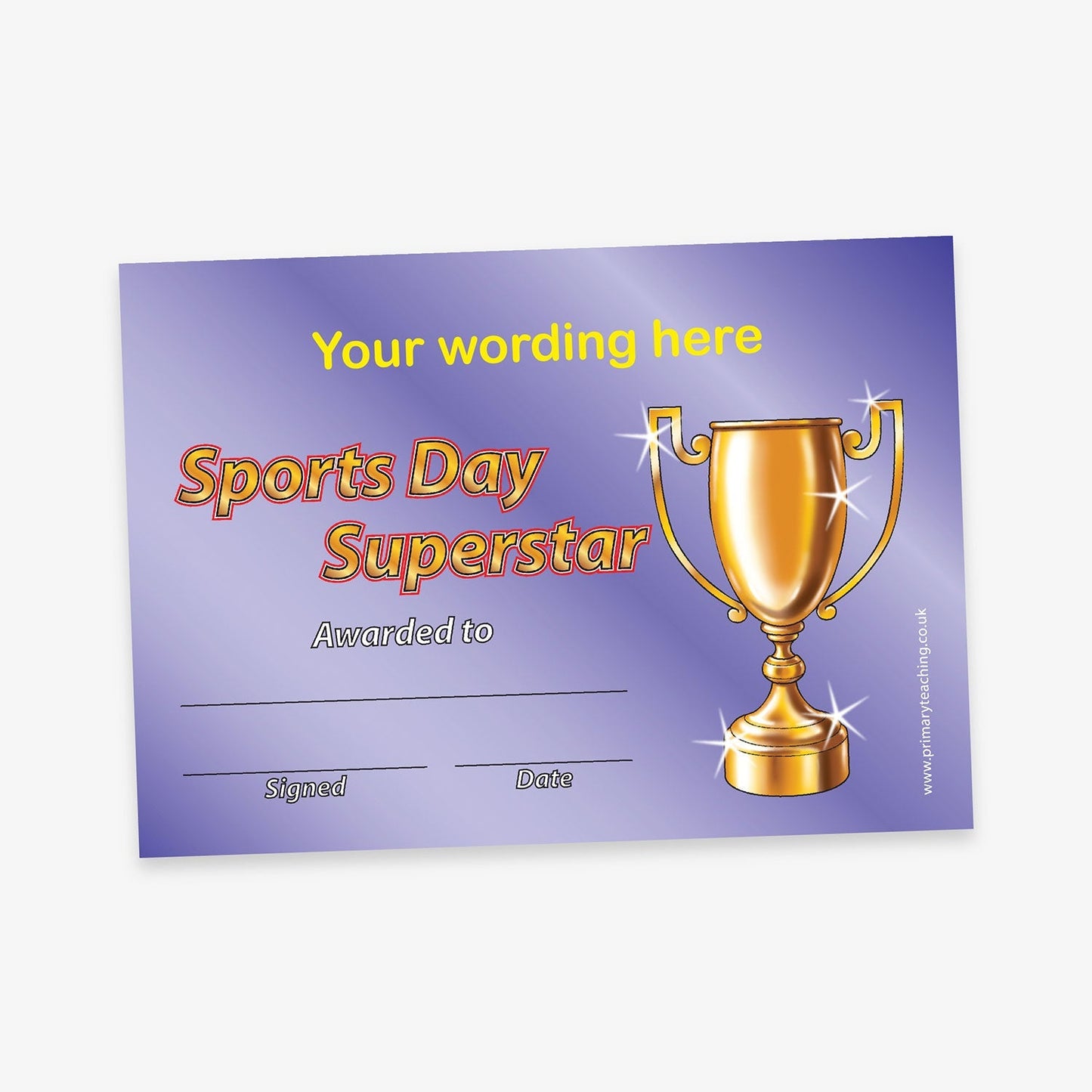 Personalised Trophy Certificate - A5