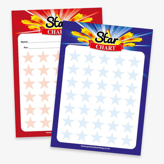 30 Star Sticker Saver Reward Cards - A5