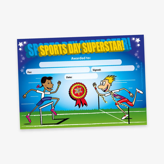 20 Sports Day Superstar Certificates - A5