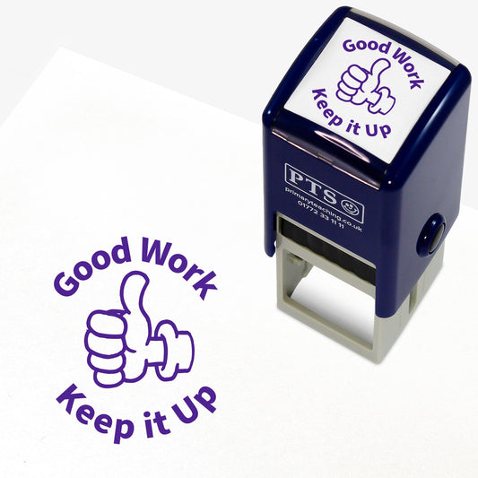 Good Work Keep It Up Thumbs Up Stamper - 25mm