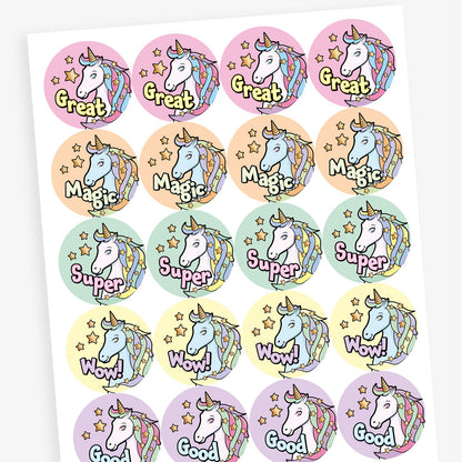 Pastel Unicorn Stickers - 32mm