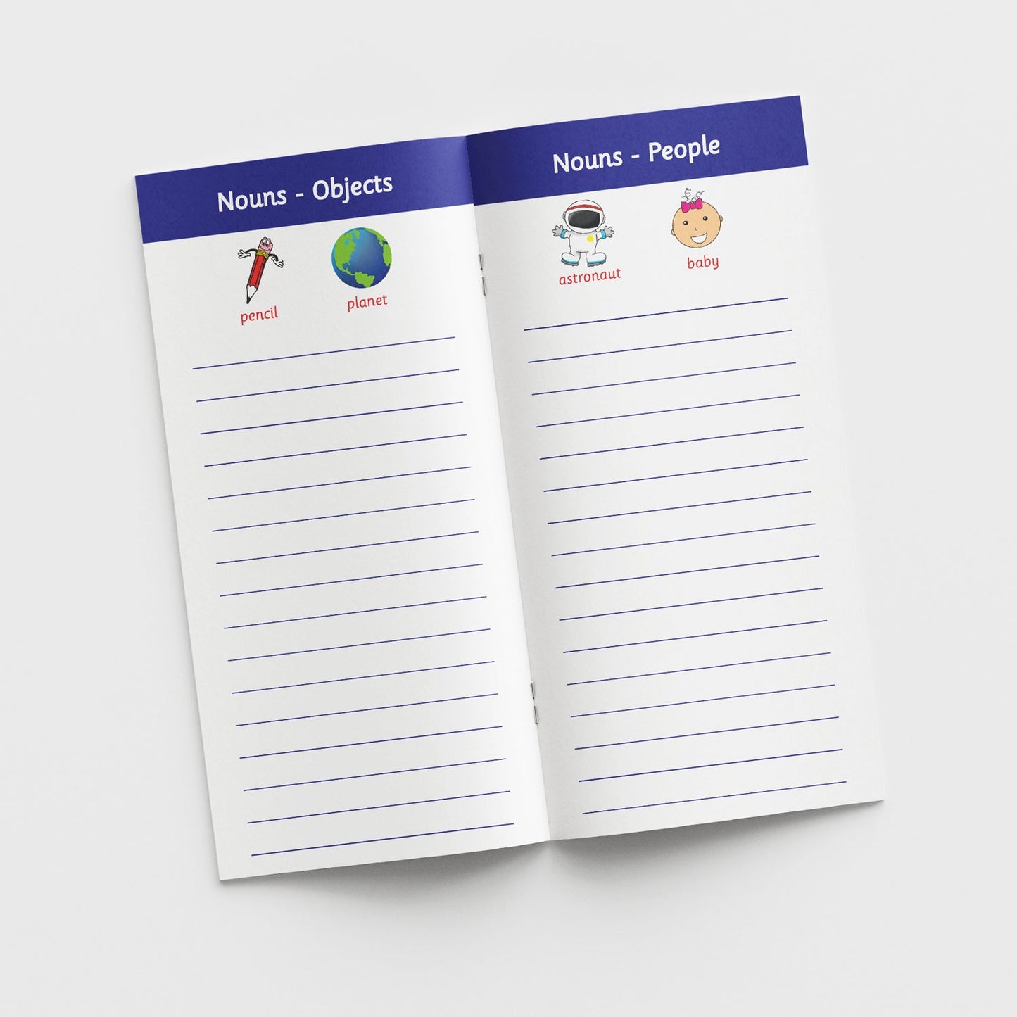 Grammar/Vocabulary Book - Blue - 210 x 99mm