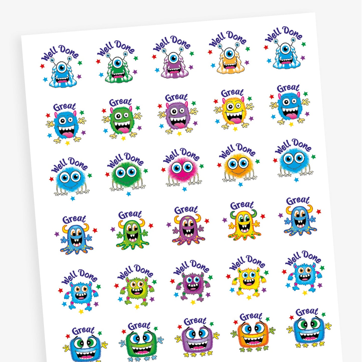 Berry Scented Monster Stickers - 25mm