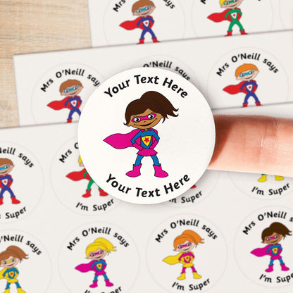 Personalised Sherbet Scented Super Hero Stickers - 37mm