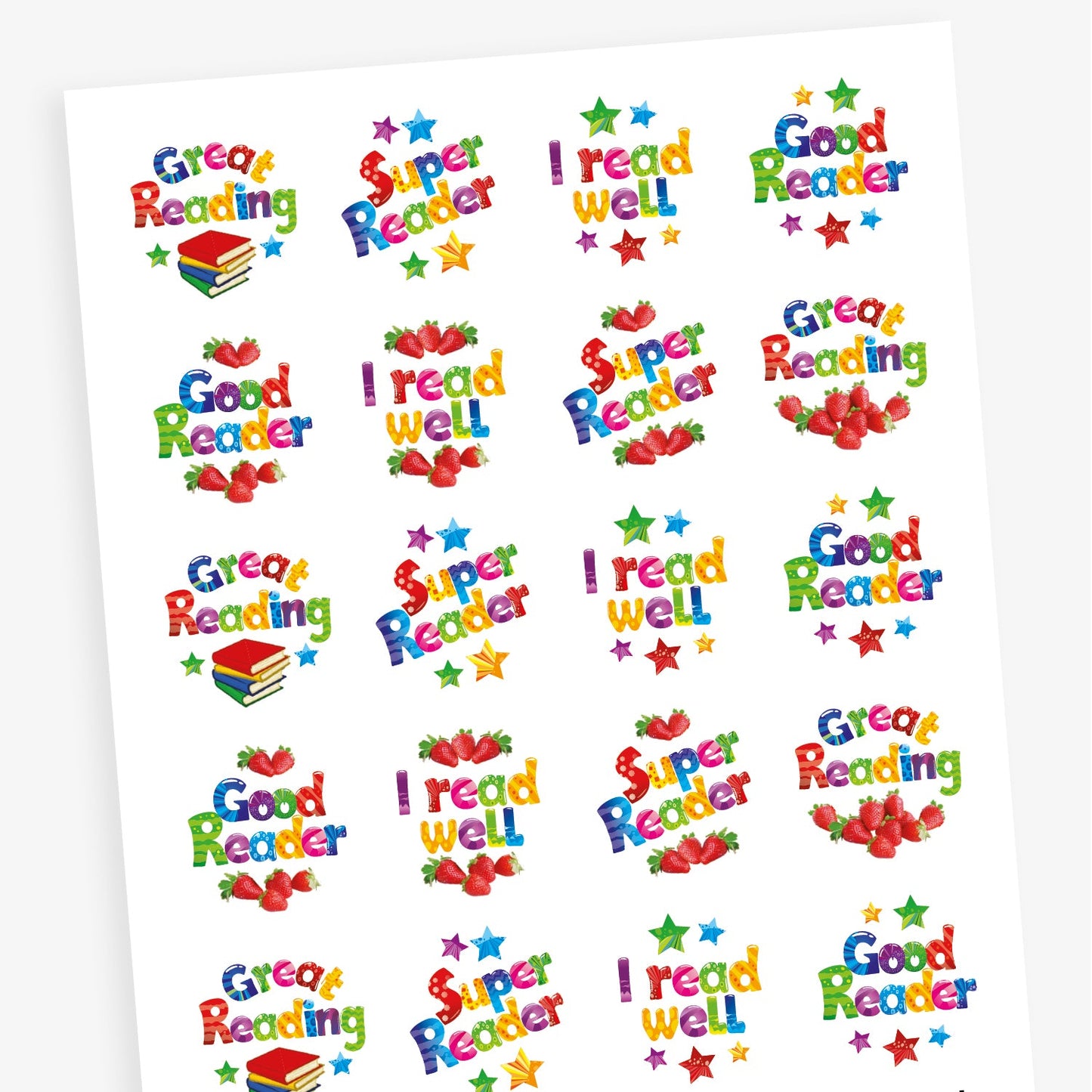 Strawberry Scented Reading Stickers - 32mm